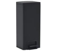 vidaXL Stainless Steel Pedal Dustbin, 30L Capacity, Elegant Black Finish, Soft-close Lid, Easy Waste Disposal with Removable Inner Basket
