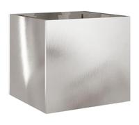vidaXL Stainless Steel Planter - Rectangular Silver Flower Box for Outdoor/Indoor Gardens, Patios, Balconies 32x30x29 cm