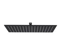 vidaXL Stainless Steel Rainfall Shower Head 16x12 Inch Rectangle Black