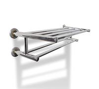vidaXL Stainless-Steel Wall-Mounted Towel Rack with Multiple Tubes for Bathroom, Easy to Install, Versatility in Space Optimization and Superior-Strength