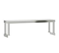 vidaXL Stainless Steel Work Table Overshelf - 110x30x35cm, 50kg Capacity, Rust-Resistant, for Kitchen/Restaurant/Bakery/Workshop