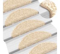 vidaXL Stair Mats 10 pcs Cream Home Decor Stair Step Rug Carpet Protector