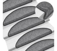Stair Mats Dark Grey 100% PP Tufted 56x17x3cm Non-Slip Washable 10pc Hallway Set