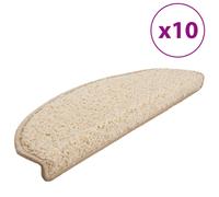 vidaXL Stair Mats 10 pcs Cream Home Decor Stair Step Rug Carpet Protector