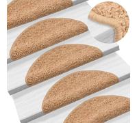 vidaXL Carpet Stair Treads 15 pcs Beige Stair Mat Protector Runner Rug Carpet