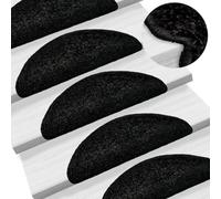 Vidaxl Stair Mats 15 Pcs 56X17X3 Cm Black Half Round
