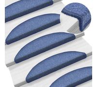 vidaXL Stair Mats 15 pcs 56x17x3 cm Blue Half Round