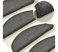 vidaXL 15x Carpet Stair Treads Dark Grey Home Decor Stair Step Rug Protection