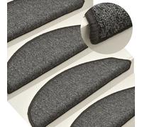 Vidaxl Stair Mats 15 Pcs 56X17X3 Cm Dark Grey Half Round