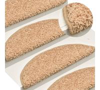 vidaXL Stair Mats 15 pcs 56x17x3 cm Gold Half Round