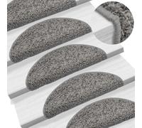 Vidaxl Stair Mats 15 Pcs 56X17X3 Cm Grey Half Round