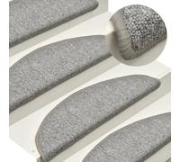 Vidaxl Stair Mats 15 Pcs 56X17X3 Cm Light Grey Half Round