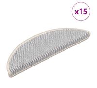 Stair Mats 15 pcs 56x17x3 cm Silver Half Round
