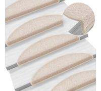 Vidaxl Stair Mats 15 Pcs 56X17X3 Cm Taupe Half Round