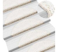 vidaXL Stair Mats 15 pcs 56x17x3 cm White Half Round