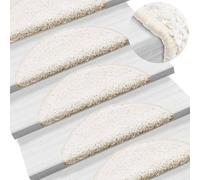 Vidaxl Stair Mats 15 Pcs 56X17X3 Cm White Half Round