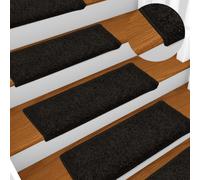 Vidaxl Stair Mats 15 Pcs 65X21X4 Cm Black Rectangular Edge