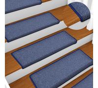 vidaXL Carpet Stair Treads Stair Mat Stair Step Protector Rug 15 pcs Blue