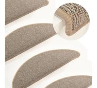 vidaXL Carpet Stair Treads 15 pcs Grey and Brown 65x21x4 cm