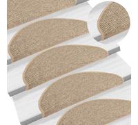 Vidaxl Stair Mats Self-adhesive 15 Pcs Dark Beige 65X21X4 Cm, Cream
