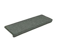 vidaXL Carpet Stair Treads - A Set of 15 Stair Mats, Washable and Non-Slip - PP Tufted, Sound Dampening -Green (65x21x4cm)