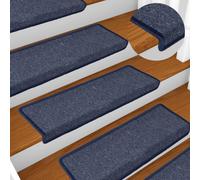 vidaXL Carpet Stair Treads Stair Mat Stair Step Protector 15 pcs Grey and Blue