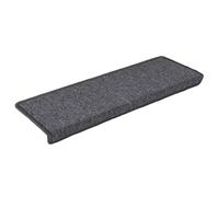 vidaXL Stair Mats 15 pcs 65x21x4 cm Dark Grey Rectangular Edge