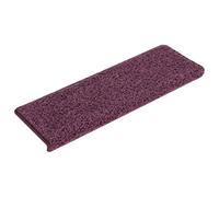 vidaXL Carpet Stair Treads Mat Protectors - 15-Piece Set, Dark Purple, 65 x 21 x 4 cm, 100% Polypropylene, Non-Slip, Sound Dampening