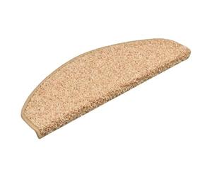vidaXL Stair Mats 15 pcs 65x21x4 cm Gold Half Round Large | Keeps you safe on slippery stairs, Cuts down noise on stairs, Easy to clean and long-lasting