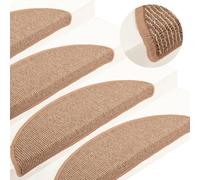 vidaXL Carpet Stair Treads 15 pcs Light Brown 65x21x4 cm, Brown