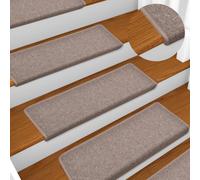 vidaXL Carpet Stair Treads 15 pcs 65x21x4 cm Light Brown, Brown