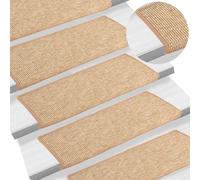Self-adhesive Stair Mats Stair Treads Protector Rug Sisal-Look 15 pcs vidaXL