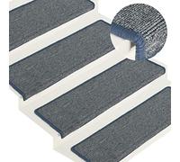 vidaXL Stair Mats 15 pcs 65x21x4 cm Light Grey and Blue Rectangular Edge