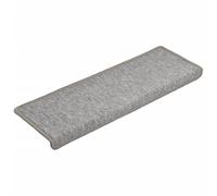 vidaXL Carpet Stair Treads 15-Pack - 65x21x4 cm, Light Grey, 100% PP Tufted Material, Non-Slip, Washable, Sound Dampening, Rectangular Design, Includes Adhesive Tapes