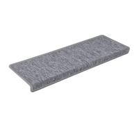 vidaXL Stair Mats 15 pcs 65x21x4 cm Light Grey Rectangular Edge
