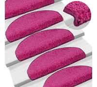 vidaXL 15x Carpet Stair Treads Pink Home Decor Stair Step Rug Protection Cover