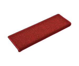 vidaXL Stair Mats 15 pcs 65x21x4 cm Red Rectangular Edge