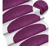 vidaXL Stair Mats 15 pcs 65x21x4 cm Violet Half Round Large