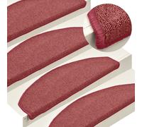 vidaXL 15x Carpet Stair Treads Red Home Decor Stair Step Rug Protection Cover