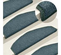 vidaXL Stair Mats 15 pcs 65x24x4 cm Dark Green Half Round Large