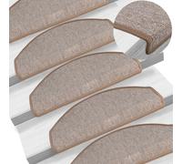 Vidaxl Stair Mats 15 Pcs 65X24X4 Cm Light Brown Half Round Large