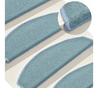 vidaXL Stair Mats 15 pcs 65x24x4 cm Sea Blue Half Round Large