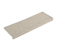 vidaXL Stair Mats 15 pcs in Sisal-Look Fabric, Self-Adhesive, Noise Dampening, Non-Slip, Washable, Durable, Protective, Silver Colour, Size:65x21x4 cm