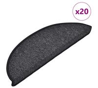 vidaXL Stair Mats 20 pcs 56x17x3 cm Anthracite Half Round