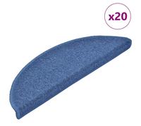 vidaXL Stair Mats 20 pcs 56x17x3 cm Blue Half Round