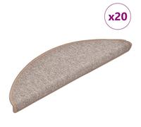 vidaXL Stair Mats 20 pcs 56x17x3 cm Light Brown Half Round