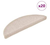 vidaXL Stair Mats 20 pcs 56x17x3 cm Taupe Half Round