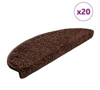 vidaXL Stair Mats 20 pcs 65x21x4 cm Brown Half Round Large