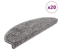 vidaXL Stair Mats 20 pcs 65x21x4 cm Grey Half Round Large