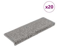 vidaXL Stair Mats 20 pcs 65x21x4 cm Grey stair rug stair protector